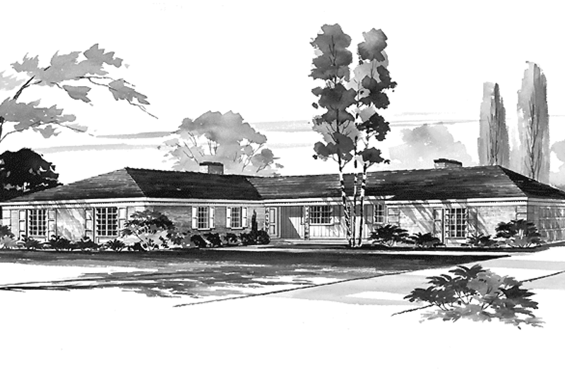 House Blueprint - Ranch Exterior - Front Elevation Plan #72-506