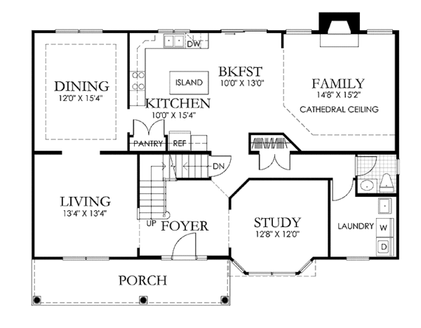Dream House Plan - Country Floor Plan - Main Floor Plan #1029-38