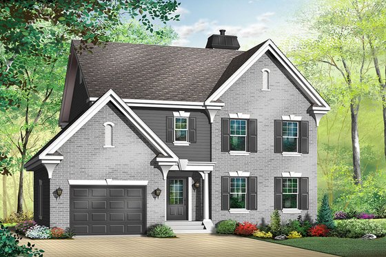 Exterior - Front Elevation 3 for Colonial House Plan #23-376 - 3 bed, 2.5 bath