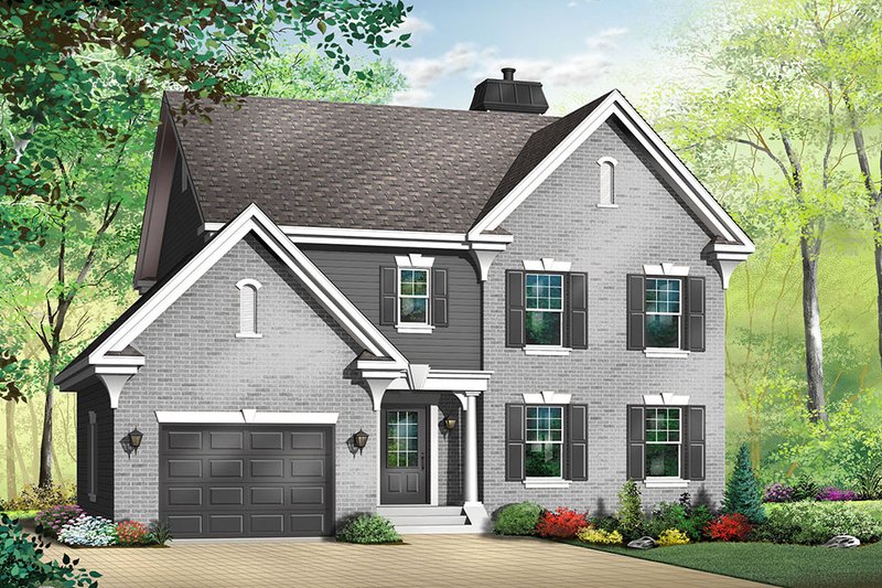 Home Plan - Exterior - Front Elevation 3 for Colonial House Plan #23-376 - 3 bed, 2.5 bath