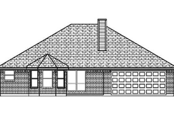 Exterior - Rear Elevation for Traditional House Plan #84-348 - 3 bed, 2 bath