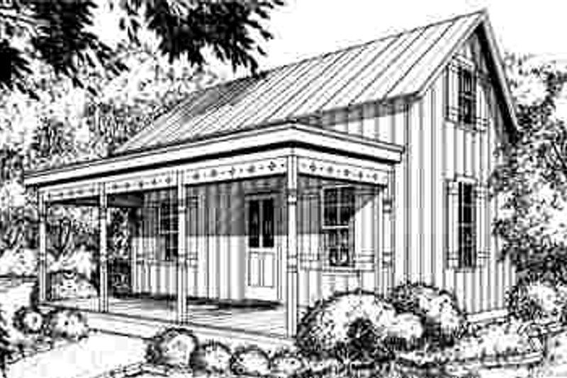Cottage Style House Plan - 3 Beds 2 Baths 1171 Sq/Ft Plan #40-184
