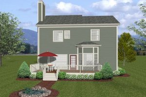 Exterior - Rear Elevation for Craftsman House Plan #56-554 - 3 bed, 2.5 bath