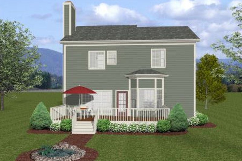 Home Plan - Exterior - Rear Elevation for Craftsman House Plan #56-554 - 3 bed, 2.5 bath