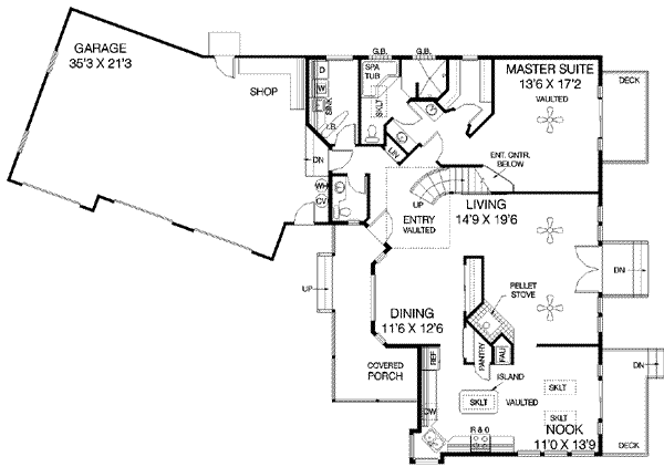 Dream House Plan - Traditional Floor Plan - Main Floor Plan #60-554