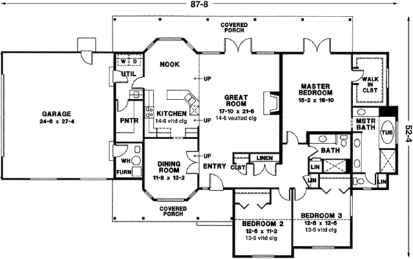 House Plan Design - Country Floor Plan - Main Floor Plan #966-10