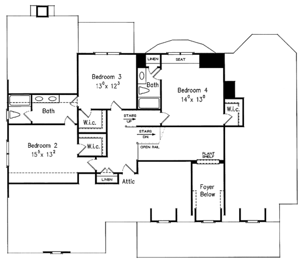 Dream House Plan - Country Floor Plan - Upper Floor Plan #927-279