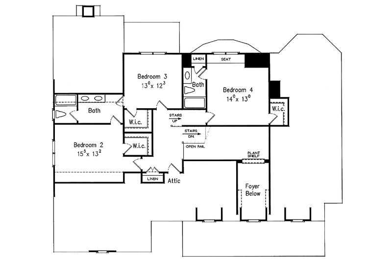 Dream House Plan - Floor Plan - Upper Floor for Country House Plan #927-279 - 4 bed, 3.5 bath