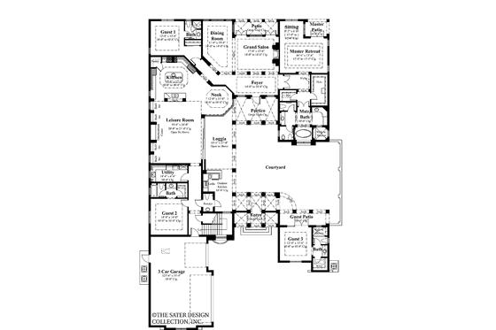 Floor Plan - Main Floor for Mediterranean House Plan #930-427 - 5 bed, 5.5 bath