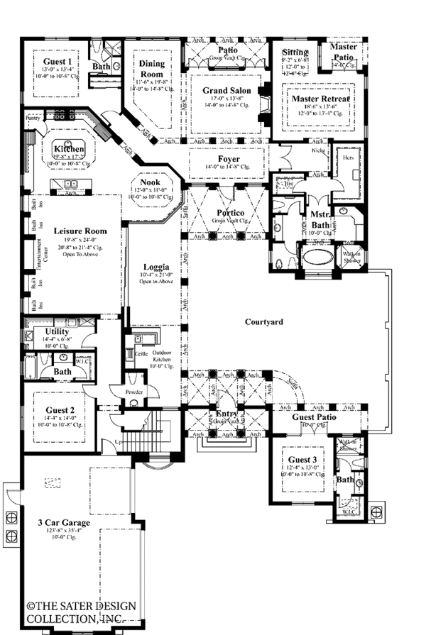 Mediterranean Floor Plan - Main Floor Plan #930-427