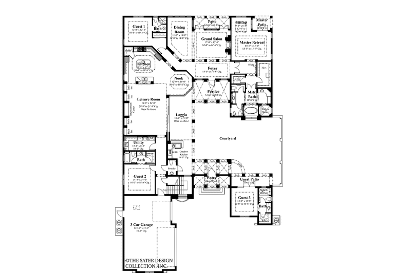 Home Plan - Floor Plan - Main Floor for Mediterranean House Plan #930-427 - 5 bed, 5.5 bath