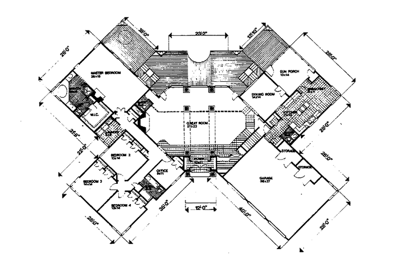 Dream House Plan - Floor Plan - Main Floor for European House Plan #30-259 - 4 bed, 2.5 bath