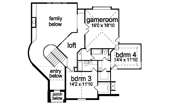 Home Plan - European Floor Plan - Upper Floor Plan #84-425