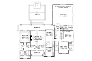 Floor Plan - Main Floor for Ranch House Plan #929-1011 - 3 bed, 2 bath