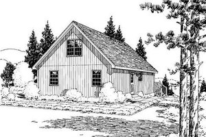 Exterior - Rear Elevation for Country House Plan #312-536 - 3 bed, 1 bath