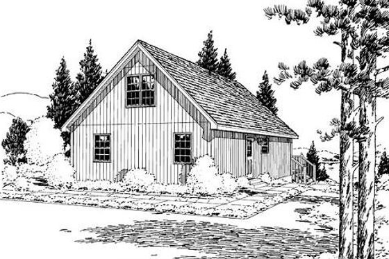 Exterior - Rear Elevation for Country House Plan #312-536 - 3 bed, 1 bath