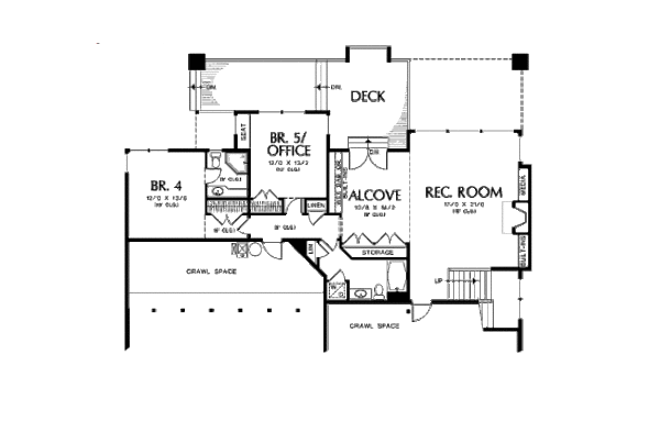 Architectural House Design - Contemporary Floor Plan - Lower Floor Plan #48-254