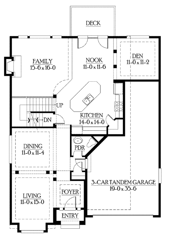 Architectural House Design - Prairie Floor Plan - Main Floor Plan #132-365