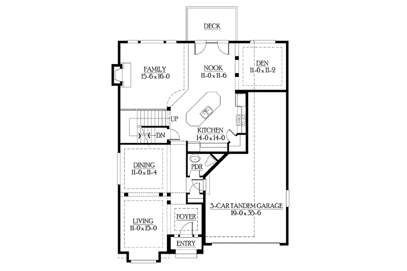 Dream House Plan - Floor Plan - Main Floor for Prairie House Plan #132-365 - 4 bed, 3.5 bath