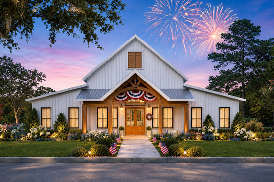 Exterior - Front Elevation for Barndominium House Plan #44-261 - 3 bed, 2 bath
