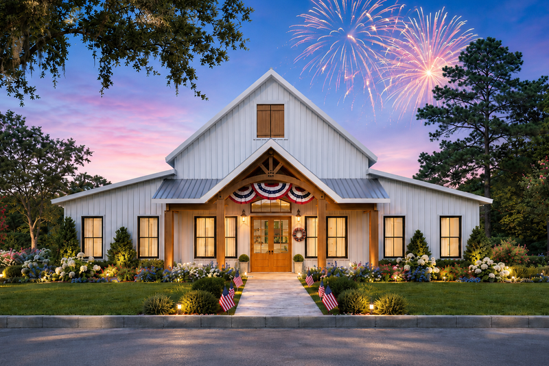 Exterior - Front Elevation 2 for Barndominium House Plan #44-261 - 3 bed, 2 bath