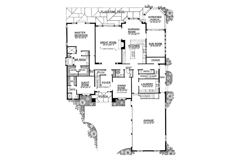 House Blueprint - Floor Plan - Main Floor for European House Plan #1016-97 - 5 bed, 5.5 bath