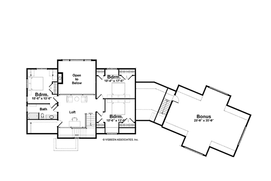 Floor Plan - Upper Floor for European House Plan #928-217 - 4 bed, 3 bath