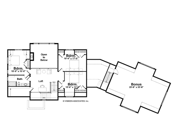 Architectural House Design - European Floor Plan - Upper Floor Plan #928-217