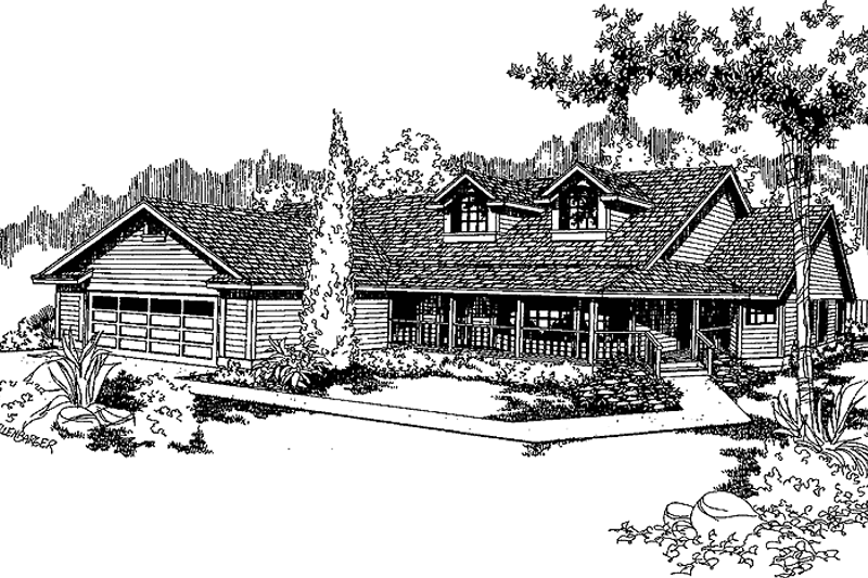 Architectural House Design - Ranch Exterior - Front Elevation Plan #60-815