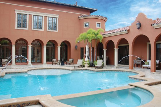 Exterior - Rear Elevation 4 for Mediterranean House Plan #1058-11 - 5 bed, 5 bath