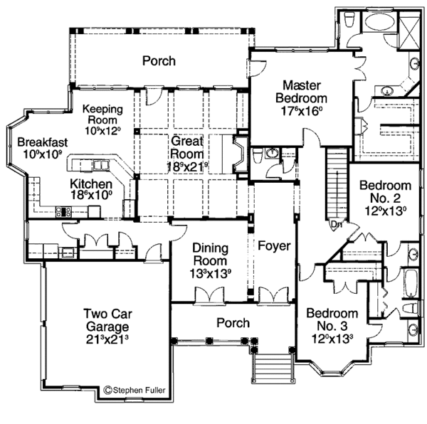 House Plan Design - Ranch Floor Plan - Main Floor Plan #429-172
