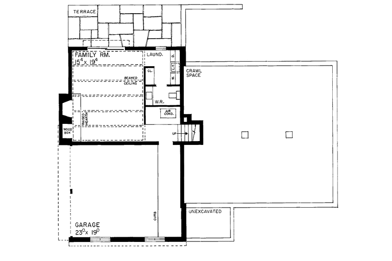 Home Plan - Floor Plan - Lower Floor for Tudor House Plan #72-587 - 4 bed, 2.5 bath