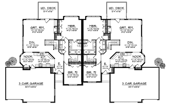 Floor Plan - Main Floor for Ranch House Plan #70-1406 - 6 bed, 6 bath