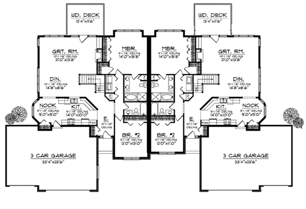 Architectural House Design - Ranch Floor Plan - Main Floor Plan #70-1406