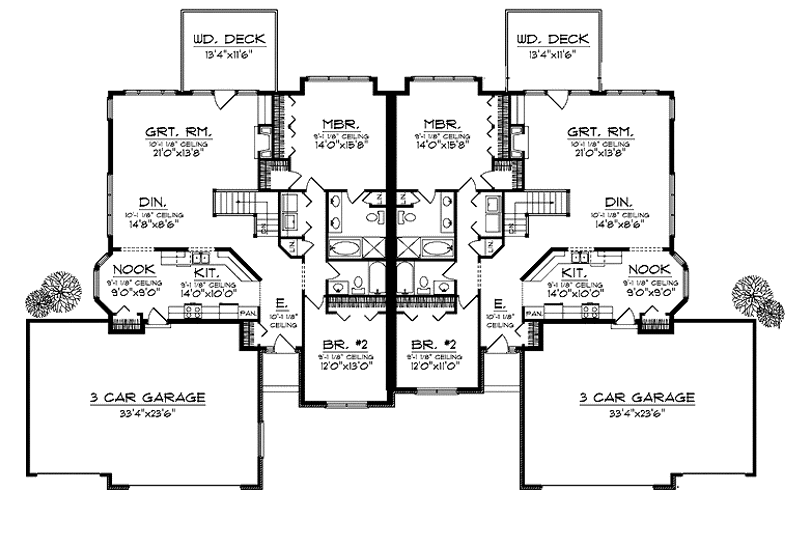 Home Plan - Floor Plan - Main Floor for Ranch House Plan #70-1406 - 6 bed, 6 bath