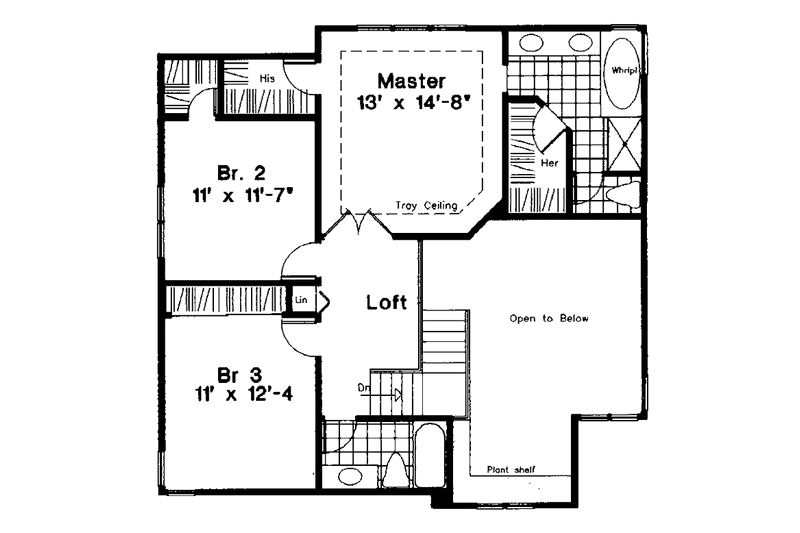 Architectural House Design - Floor Plan - Upper Floor for Country House Plan #300-132 - 3 bed, 2.5 bath