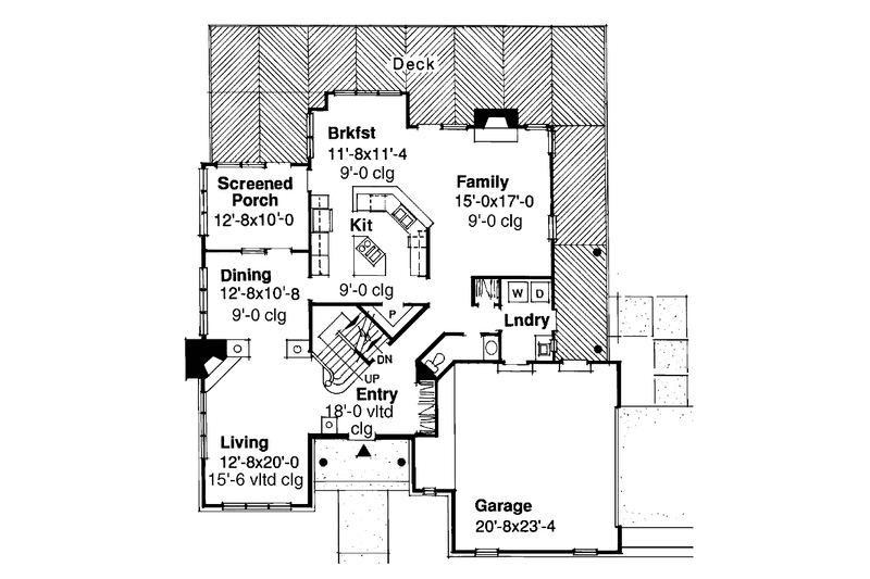 Home Plan - Floor Plan - Main Floor for Colonial House Plan #320-741 - 3 bed, 2.5 bath