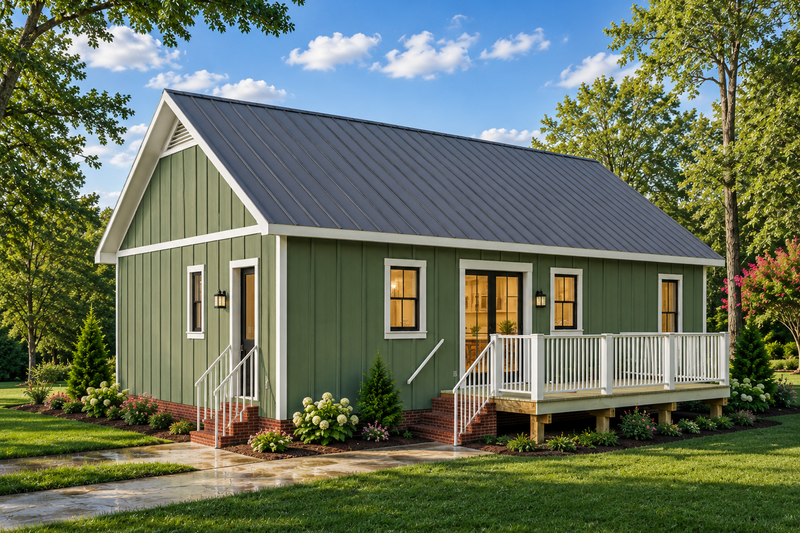 House Design - Exterior - Rear Elevation for Farmhouse House Plan #44-321 - 3 bed, 2 bath