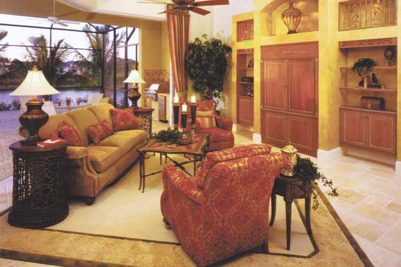 Dream House Plan - Interior - Family Room for Mediterranean House Plan #1017-3 - 3 bed, 4 bath
