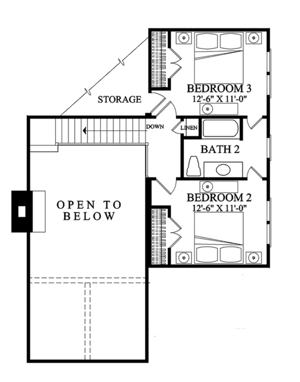 Home Plan - Craftsman Floor Plan - Upper Floor Plan #137-363