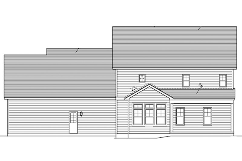 Architectural House Design - Exterior - Rear Elevation for Traditional House Plan #1010-128 - 3 bed, 2.5 bath