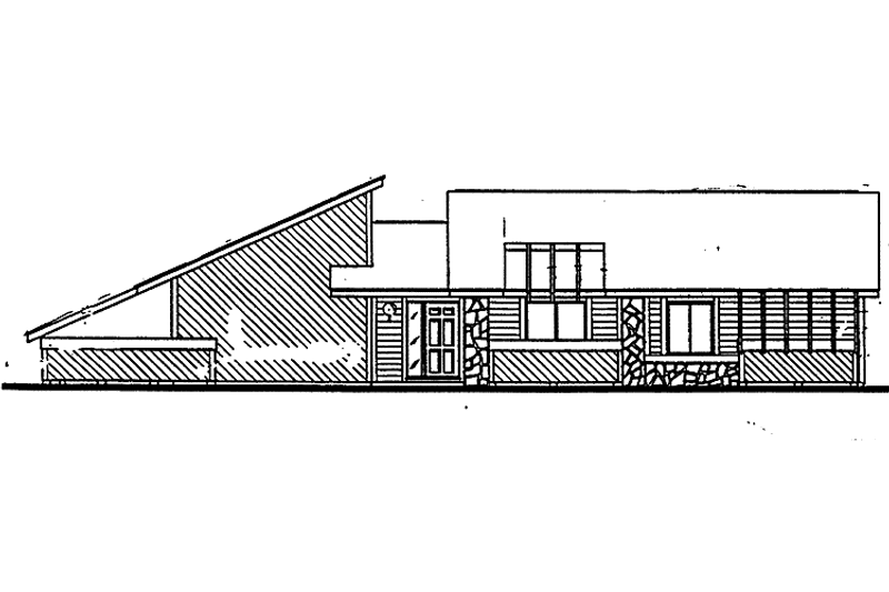 Home Plan - Exterior - Front Elevation 3 for Contemporary House Plan #30-335 - 4 bed, 2 bath