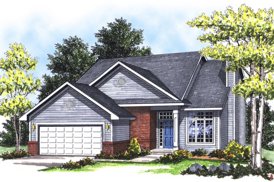 Exterior - Front Elevation for Traditional House Plan #70-170 - 4 bed, 2.5 bath