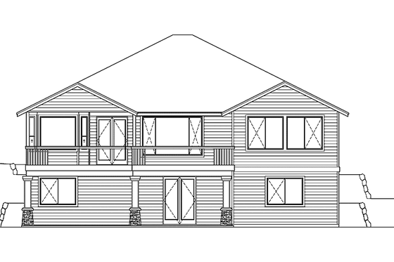 Exterior - Rear Elevation for Craftsman House Plan #951-20 - 4 bed, 4 bath