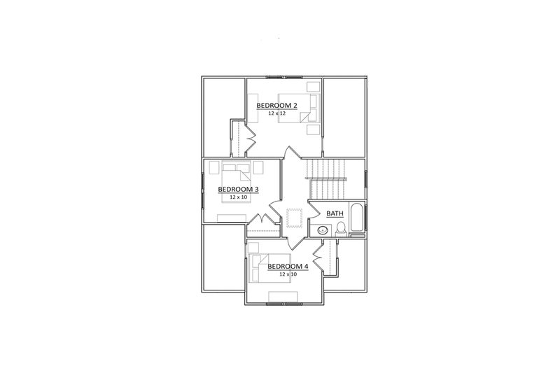 Architectural House Design - Floor Plan - Upper Floor for Craftsman House Plan #936-2 - 4 bed, 2.5 bath
