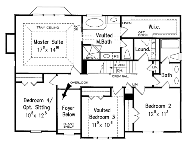 Home Plan - Colonial Floor Plan - Upper Floor Plan #927-835