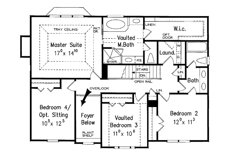 House Blueprint - Floor Plan - Upper Floor for Colonial House Plan #927-835 - 5 bed, 3 bath