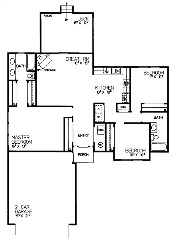 House Plan Design - Craftsman Floor Plan - Main Floor Plan #72-1030