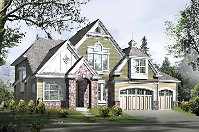 Architectural House Design - Country Exterior - Front Elevation Plan #132-416