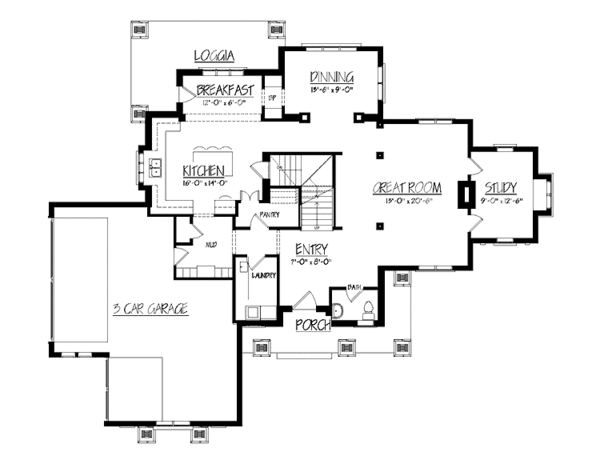 Dream House Plan - Prairie Floor Plan - Main Floor Plan #937-37